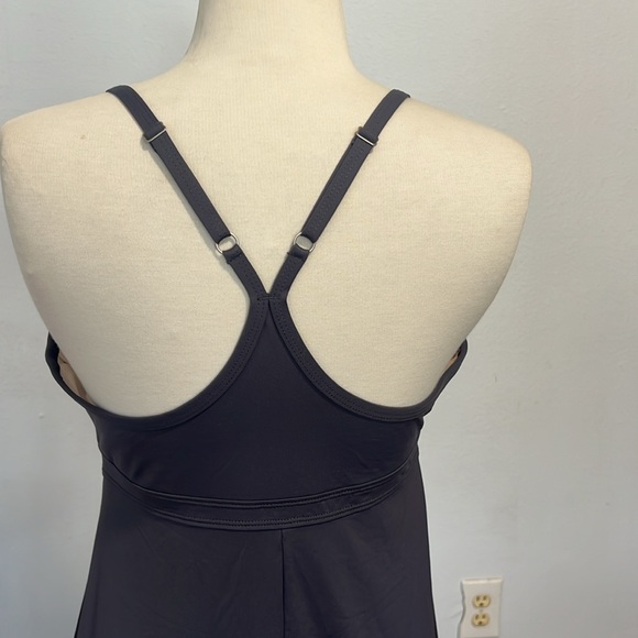 Athleta Shorebreak Gray Activewear Swim Athletic Dress Built In Bra Size M - Picture 7 of 14